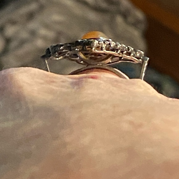 NWOT 5.50 CTW STUNNING NATURAL OPAL , TANZANITE, RUBY AND GENUINE DIAMONDS RING - Picture 4 of 13